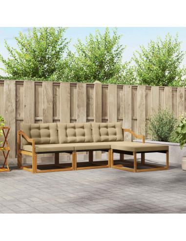 Set di divani con cuscino 4 pcs Naturale e Beige