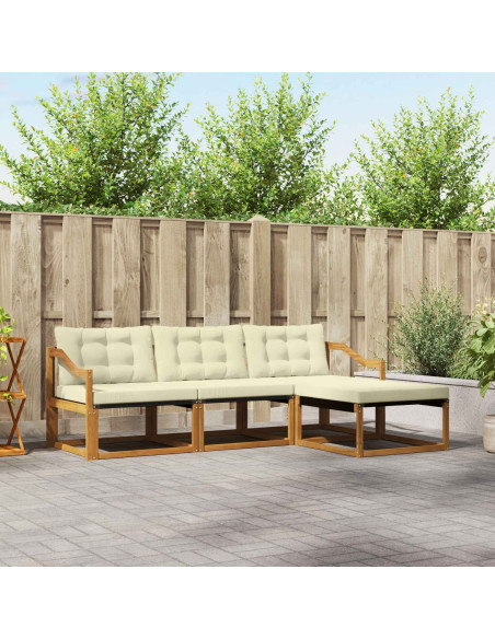 Set di divani con cuscino 4 pcs Naturale e Crema
