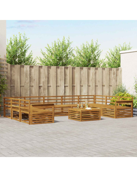 Set divani 10 pcs Naturale Legno di Acacia Massello