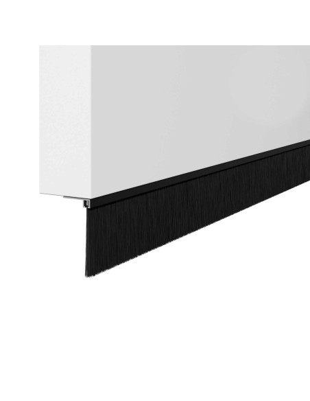 Spazzole per porte a vite 6 pcs Nero 100 cm Lega di alluminio