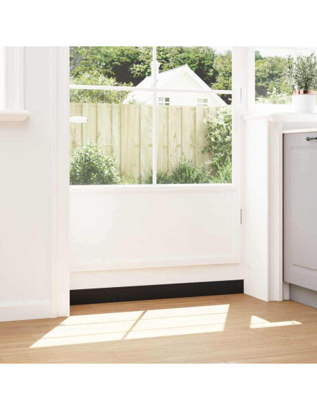 Spazzole per porte a vite 6 pcs Nero 100 cm Lega di alluminio