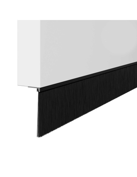 Spazzole per porte a vite 6 pcs Nero 100 cm Lega di alluminio