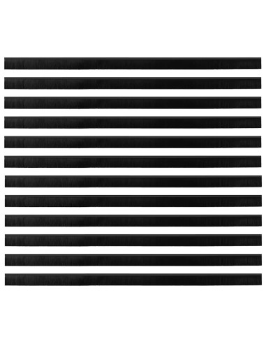 Spazzole per porte a vite 12 pcs Nero 100 cm Lega di alluminio