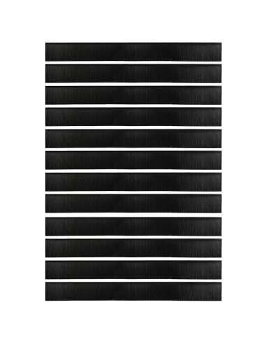 Spazzole per porte a vite 12 pcs Nero 100 cm Lega di alluminio