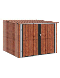 Capanno per Biciclette 3 pcs Marrone 215 x 206 x 157 cm Metallo 2