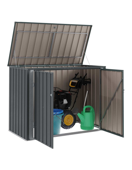 Scatola di Stoccaggio per Giardino Nero 151,5 x 82 x 110,5 cm