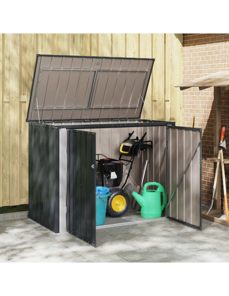 Scatola di Stoccaggio per Giardino Nero 151,5 x 82 x 110,5 cm