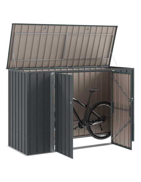 Scatola di Stoccaggio per Giardino Nero 214 x 82 x 132 cm