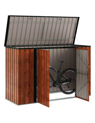 Scatola di Stoccaggio per Giardino Marrone 214 x 82 x 132 cm