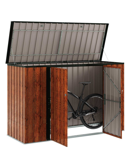 Scatola di Stoccaggio per Giardino Marrone 214 x 82 x 132 cm