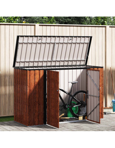 Scatola di Stoccaggio per Giardino Marrone 214 x 82 x 132 cm
