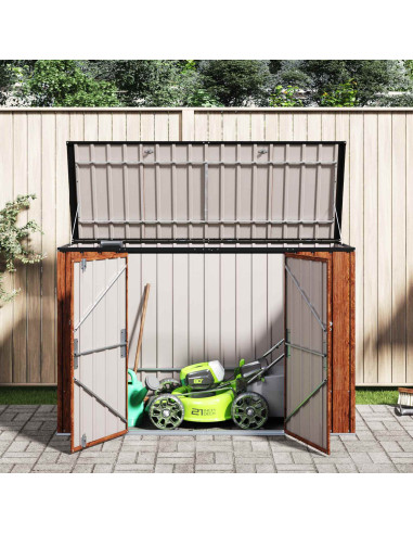 Scatola di Stoccaggio per Giardino Marrone 214 x 82 x 132 cm