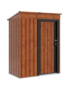 Casette da giardino Marrone 137 x 81 x 180 cm Metallo 2