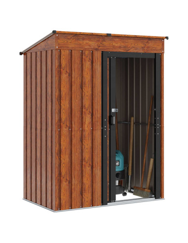 Casette da giardino Marrone 137 x 81 x 180 cm Metallo