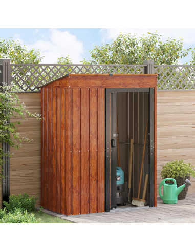 Casette da giardino Marrone 137 x 81 x 180 cm Metallo