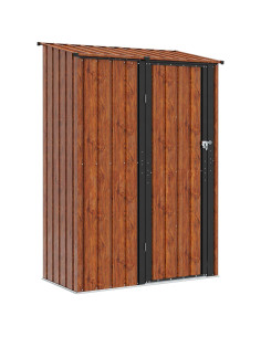 Casette da giardino Marrone 140,5 x 74 x 200 cm Metallo 2