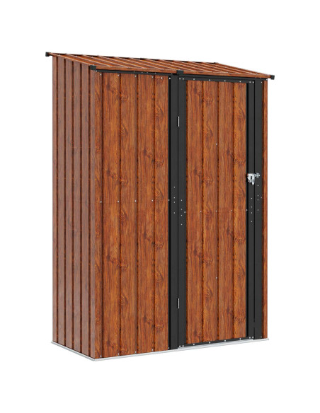 Casette da giardino Marrone 140,5 x 74 x 200 cm Metallo