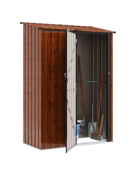 Casette da giardino Marrone 140,5 x 74 x 200 cm Metallo