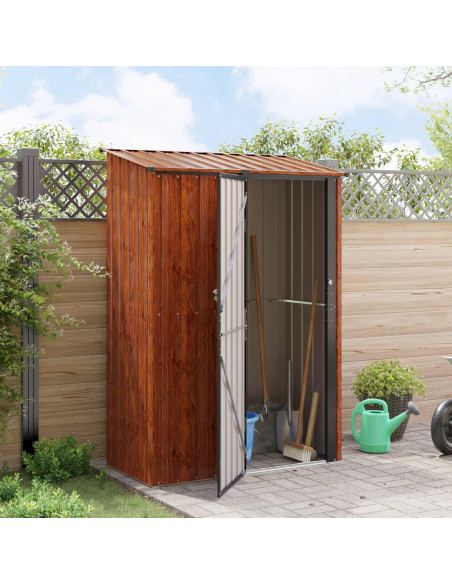 Casette da giardino Marrone 140,5 x 74 x 200 cm Metallo