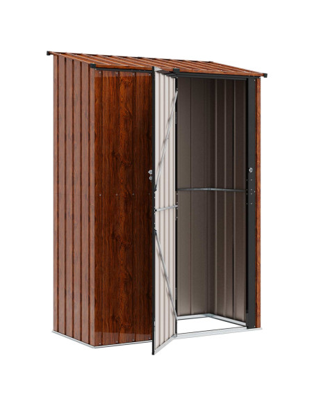 Casette da giardino Marrone 140,5 x 74 x 200 cm Metallo