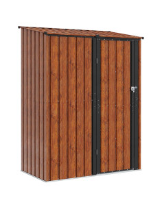 Casette da giardino Marrone 153,5 x 86 x 200 cm Metallo 2