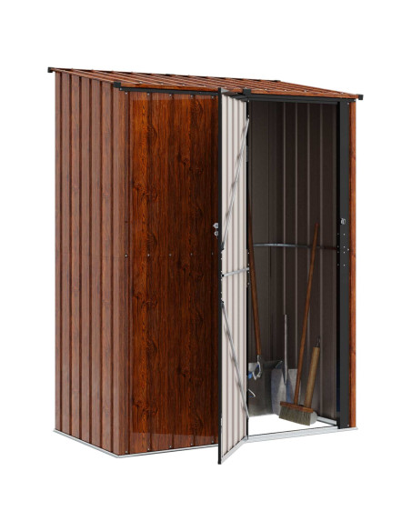 Casette da giardino Marrone 153,5 x 86 x 200 cm Metallo