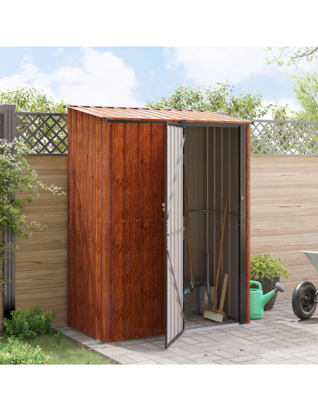 Casette da giardino Marrone 153,5 x 86 x 200 cm Metallo