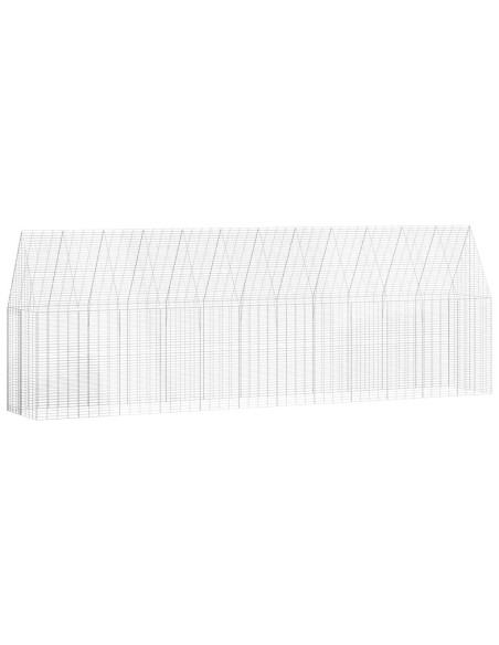 Gabbia per polli 2 pcs Argento 600 x 100 x 210 cm