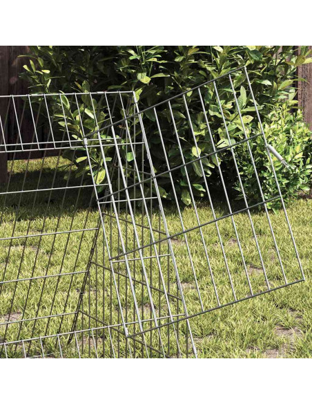 Gabbia per Conigli Argento 650 x 55 x 55 cm Acciaio zincato