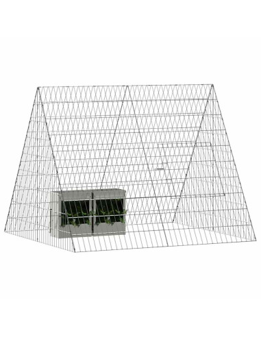 Gabbia per Conigli Argento 215 x 100 x 85 cm Acciaio zincato