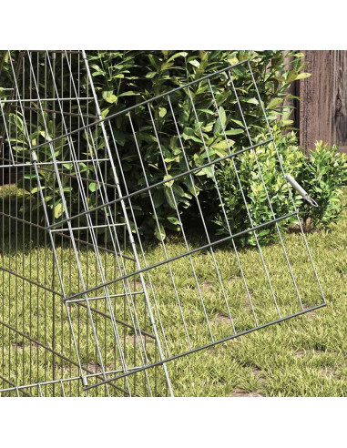 Gabbia per Conigli Argento 215 x 100 x 85 cm Acciaio zincato