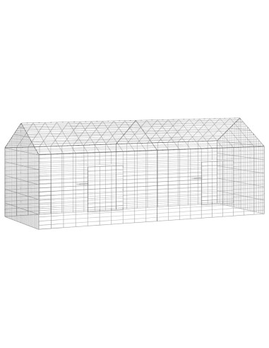 Gabbia per Conigli Argento 400 x 78 x 78 cm Acciaio zincato