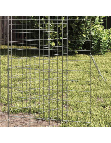 Gabbia per Conigli Argento 400 x 78 x 78 cm Acciaio zincato