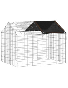 Gabbia per Conigli Argento 400 x 78 x 78 cm Acciaio zincato 2