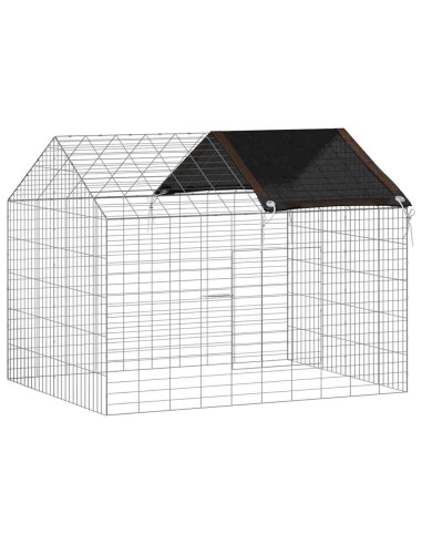 Gabbia per Conigli Argento 400 x 78 x 78 cm Acciaio zincato