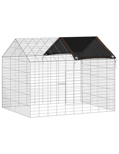 Gabbia per Conigli Argento 400 x 78 x 78 cm Acciaio zincato