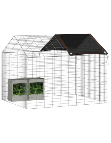 Gabbia per Conigli Argento 400 x 78 x 78 cm Acciaio zincato