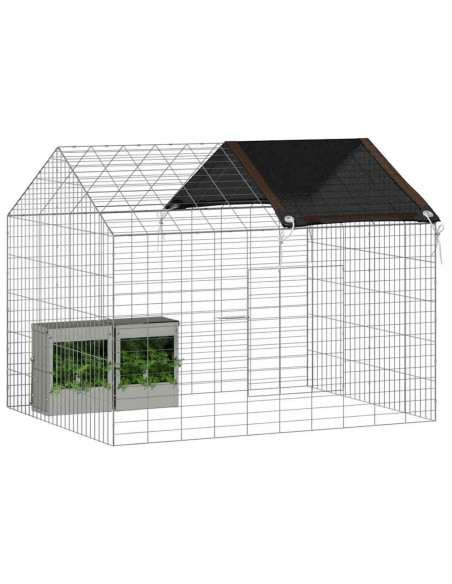 Gabbia per Conigli Argento 400 x 78 x 78 cm Acciaio zincato