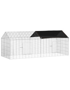 Gabbia per Conigli Argento 400 x 78 x 78 cm Acciaio zincato 2