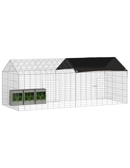 Gabbia per Conigli Argento 400 x 78 x 78 cm Acciaio zincato