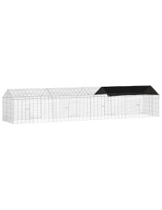 Gabbia per Conigli Argento 400 x 78 x 78 cm Acciaio zincato 2