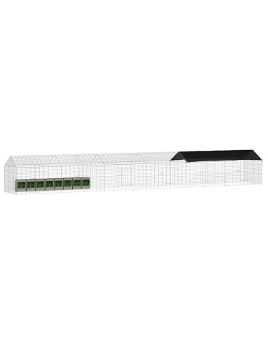 Gabbia per Conigli Argento 400 x 78 x 78 cm Acciaio zincato