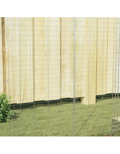 Gabbia per Conigli Argento 400 x 100 x 210 cm Acciaio zincato