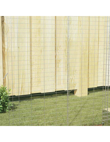 Gabbia per Conigli Argento 400 x 100 x 210 cm Acciaio zincato