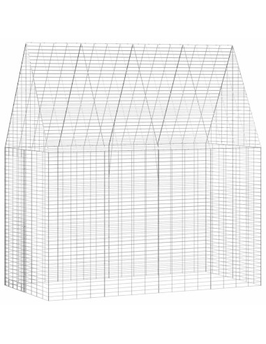 Gabbia per Conigli Argento 400 x 100 x 210 cm Acciaio zincato