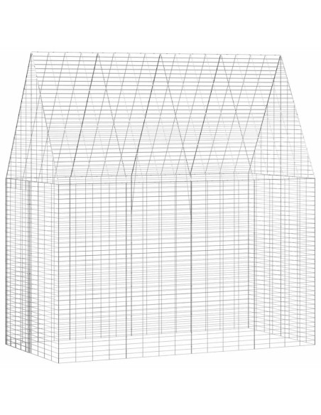 Gabbia per Conigli Argento 400 x 100 x 210 cm Acciaio zincato