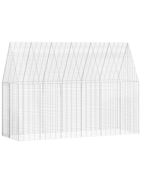 Gabbia per Conigli Argento 300 x 100 x 210 cm Acciaio zincato