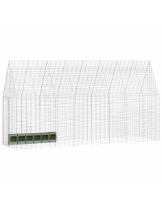 Gabbia per Conigli Argento 400 x 100 x 210 cm Acciaio zincato 2
