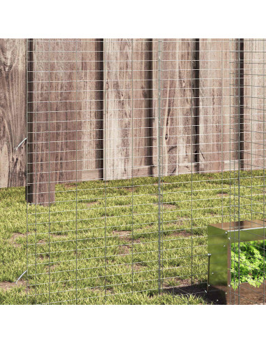 Gabbia per Conigli Argento 400 x 100 x 210 cm Acciaio zincato