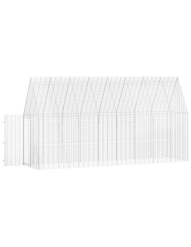 Gabbia per Conigli Argento 400 x 100 x 210 cm Acciaio zincato